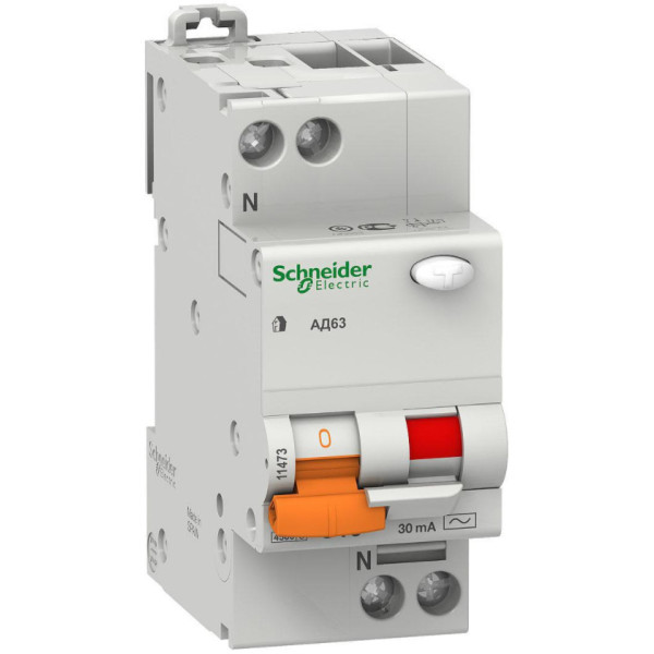 Диференційний автоматичний вимикач АД63 2П 40А З 30МА Schneider Electric 11475