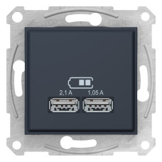 Розетка USB подвійна, Графіт, Sedna SDN2710270