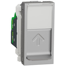Розетка комп'ютерна RJ45, одинарна, кат.5e STP, 1 модуль, алюміній, Unica NEW NU341230