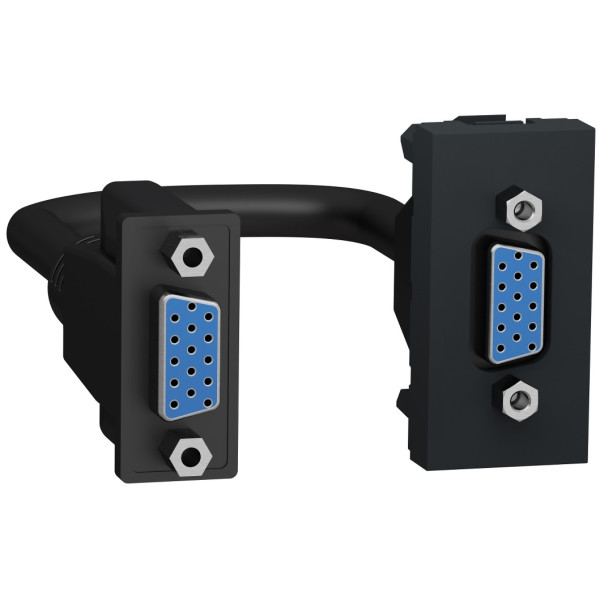 Розетка HD15 female (VGA) 1 модуль, антрацит, Unica NEW NU343254